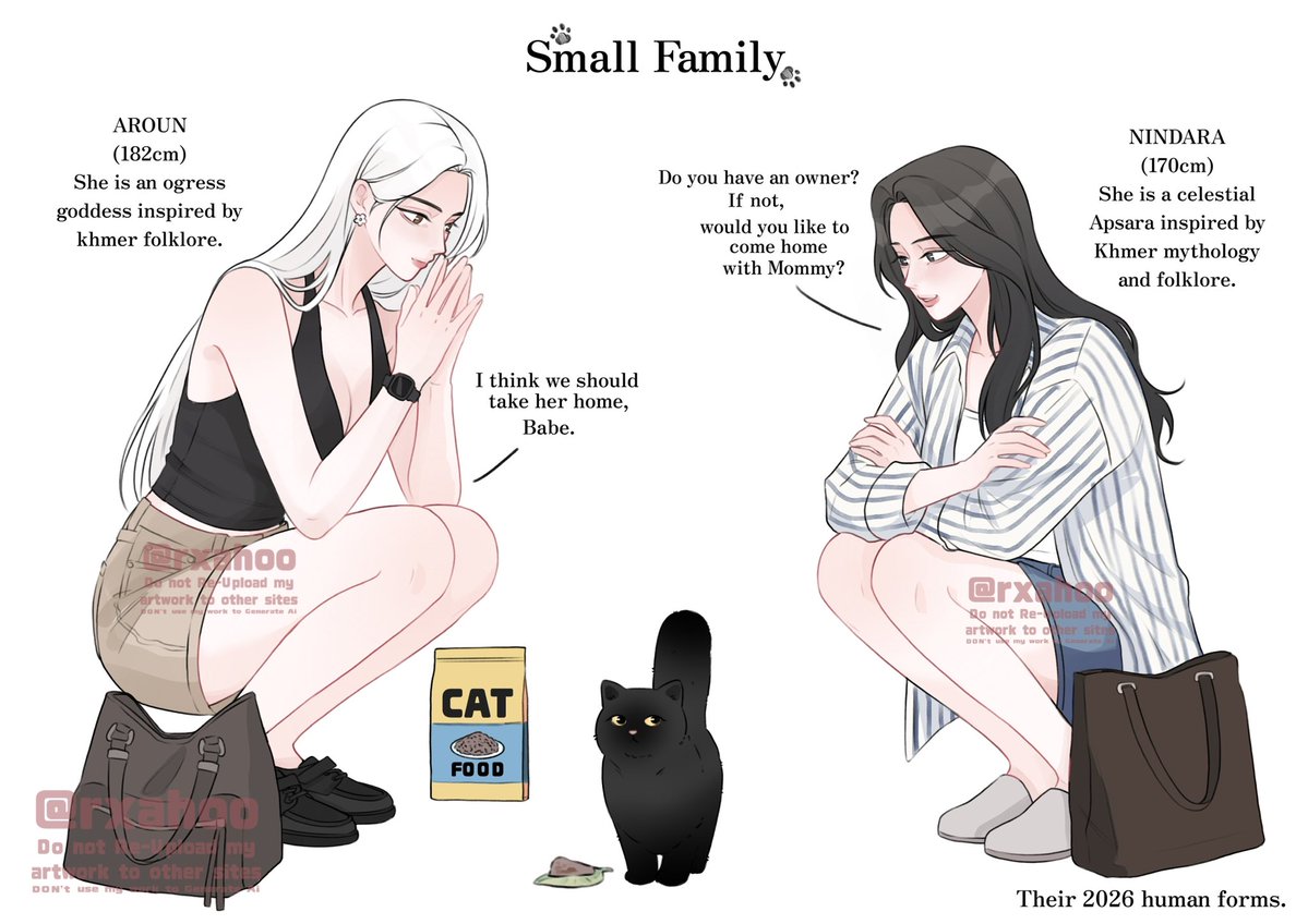 RXAHOO86th's tweet photo. Small Family 🐈‍⬛🤍

Remake My OC 
#oc https://t.co/0BBfo62qJx