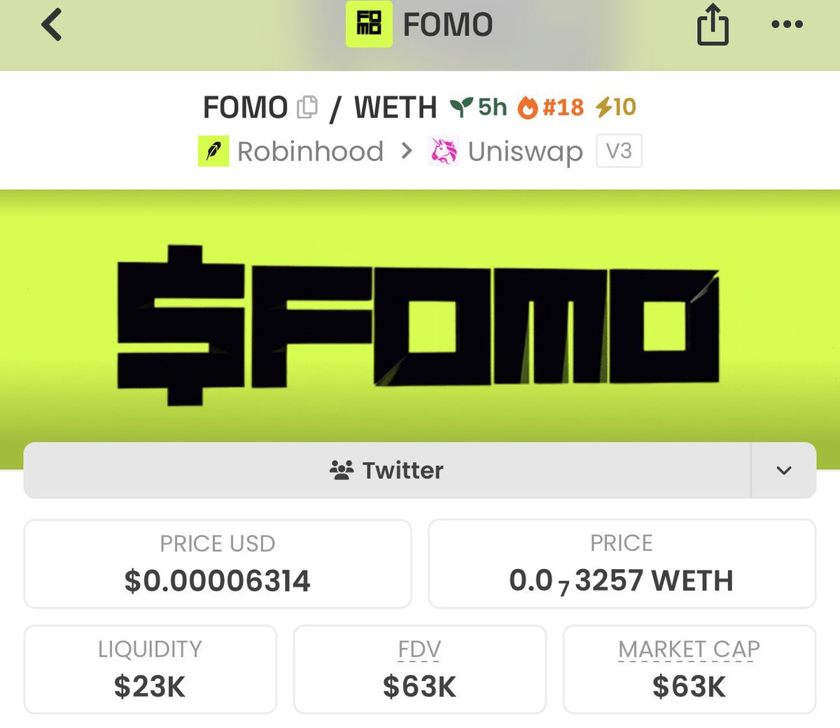 WolfofXStreet's tweet photo. $FOMO backed by the inventor! 

Sitting at 60k MC !!! 

0x7149463E876D308901fB659E83227e23210D89ae https://t.co/pesdcNaw06