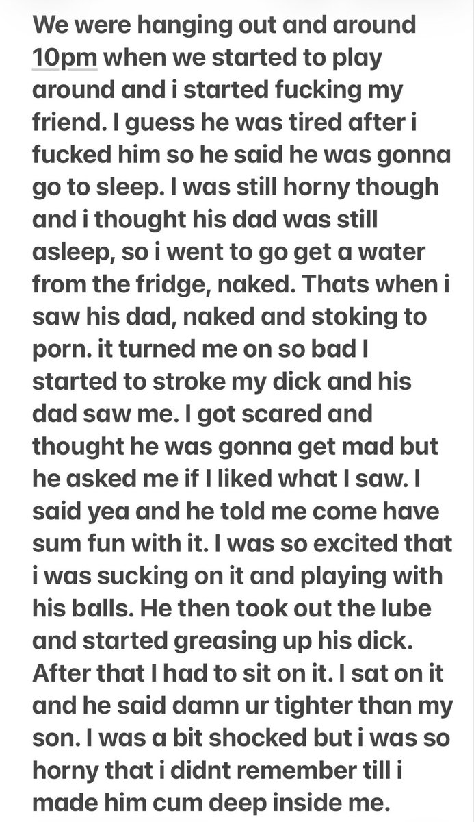 goodboy4daddy2's tweet photo. CAN YOU BELIEVE? A NEW CONFESSION DROPPED!🚨
It’s important that all daddies remember that ANY boy can be given the same treatment as his own son. In fact it’s encouraged. It was very fortunate the author had such friendly and generous neighbors.
#gaytaboo #dadson #dadson #perv #ConfessionTime