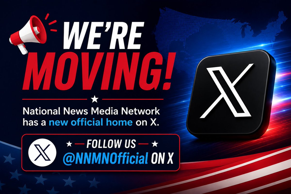 USAFirstPatriot's tweet photo. 📢 We've Moved!  @NationalRedNews is now @NNMNOfficial. If you're following, please follow our new official account to continue receiving breaking news, fact-based reporting, and original analysis. https://t.co/9rDiwM2fZ4 #NNMN #BreakingNews https://t.co/40yQoiwyVa