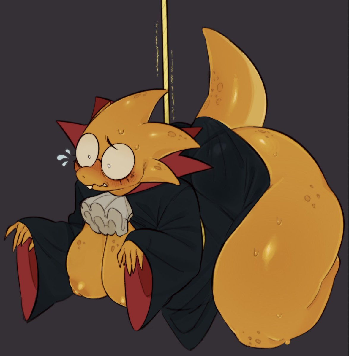 AverrBaverr's tweet photo. You hanging in there Alphys? 😏

#deltaruined #deltarune https://t.co/xNyVXGtq4z