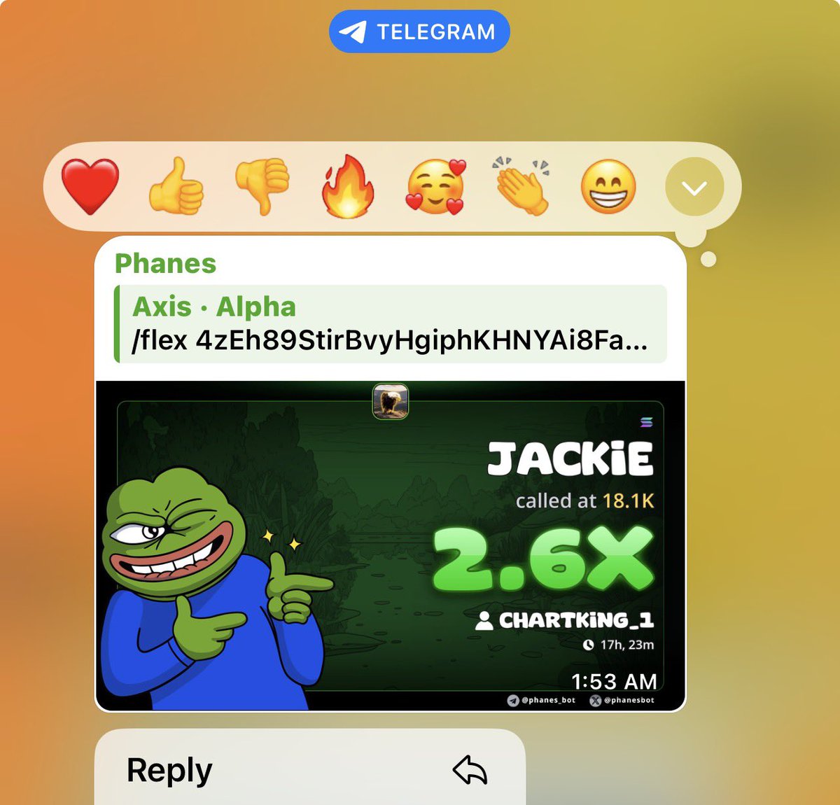AxisAlpha_'s tweet photo. 📝 $JACKIE Update 🚨| $sol
📈 Market Cap: $18K → $47K
💰 2x delivered in my Telegram.
⏰ Don’t miss the next wave.

#Solana #memecoin #crypto #TOKEN https://t.co/Zf4alxhqbL