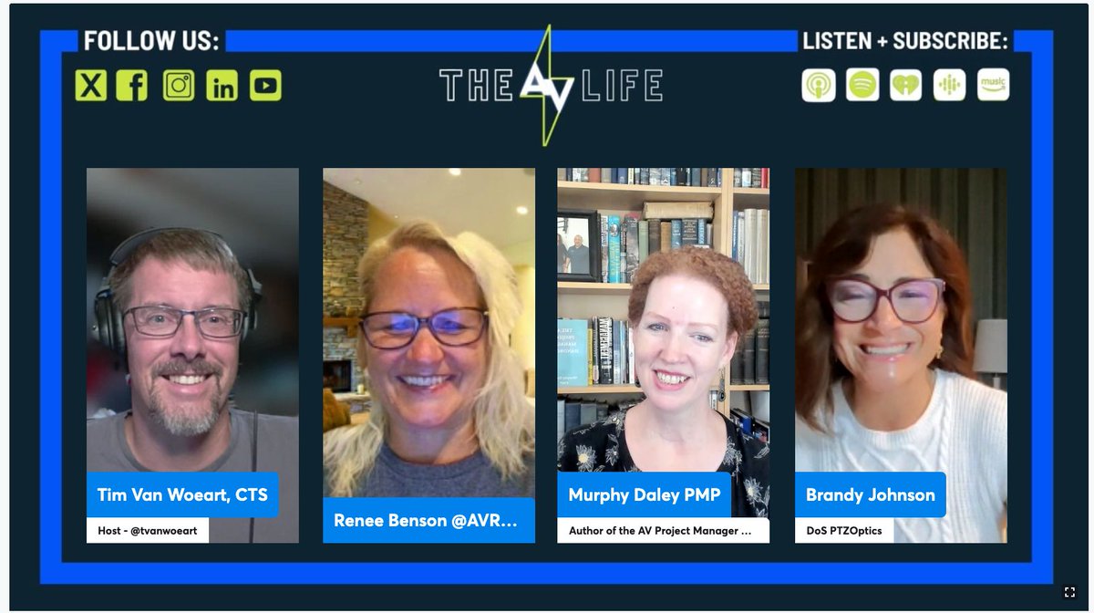 WrittenByMurphy's tweet photo. Together for the summer night recording of #theAVlifepod
Summer daze! SO many AV adventures this summer
@AVreneeKC @Tvanwoeart @BrandyJothreads
Sorry to miss you @Nancyblanchard and @AV_jamesKing @josiahWay
#AVPM #AVtweeps #AVprofessional #PMP #CTS #Avixa #projectmanagemen https://t.co/UGIJo4OrAy