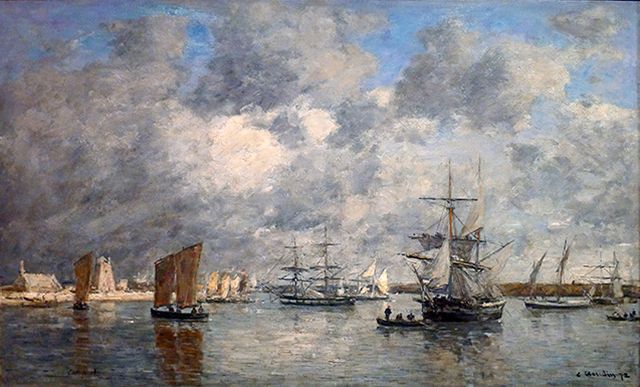 ニックネーム　ウジェーヌ・ブーダン『カマレの港』1872年　複製画 ウジェーヌ・ブーダン『カマレの港』1872年 アンジェ美術館