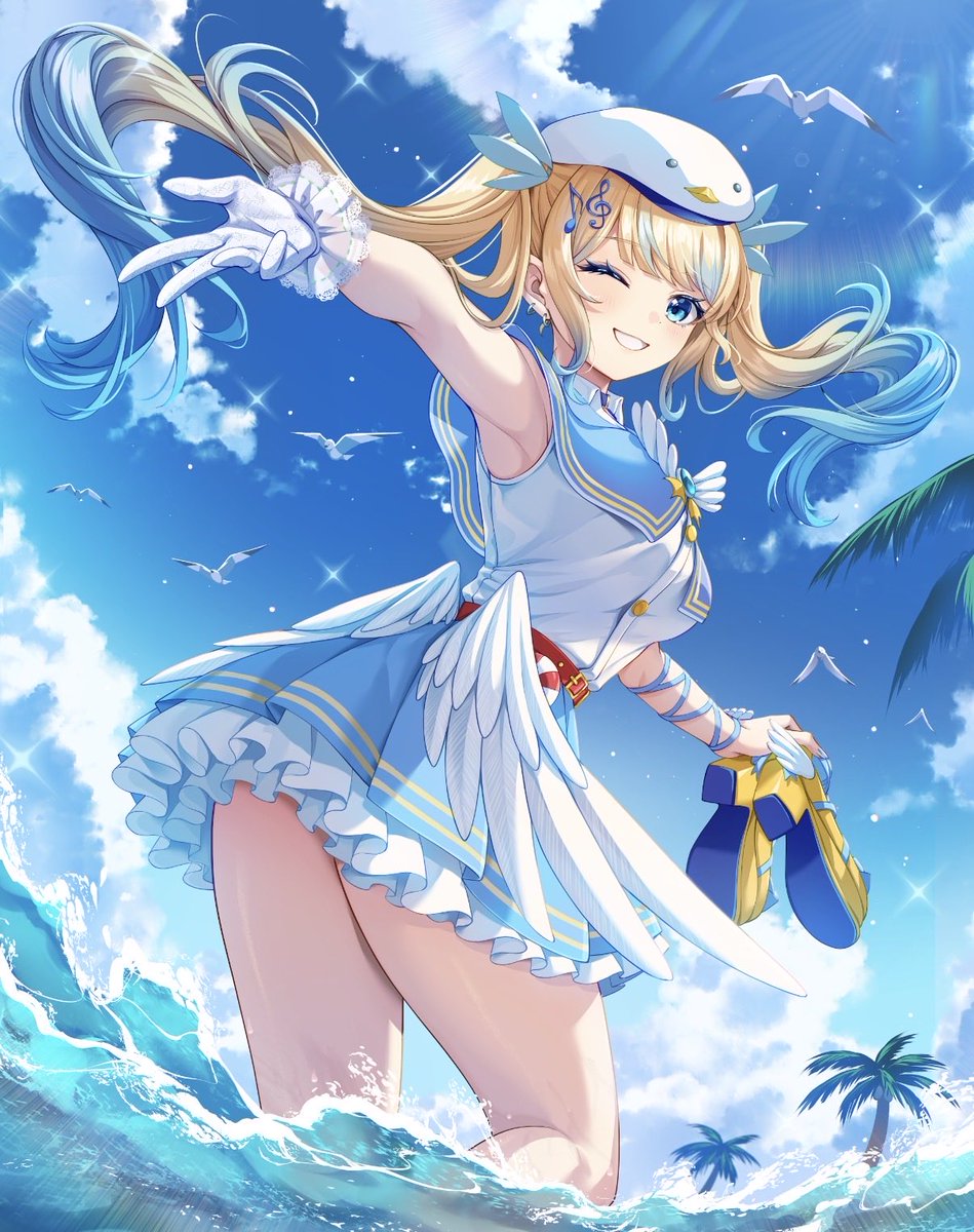 おはくわ🪿☀️ 夏だっ海だっあひるまだぁ〜〜✨ 明日出す初配信の