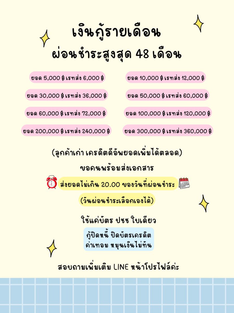 sgeriously's tweet photo. ᐟ.ᐟ เงินด่วนผ่อนสบาย
✨ ดoกตายตัว ไม่มี +เพิ่ม

🛡 ไม่บานปลาย
🎓 นักเรียน นักศึกษากู้ได้

💬 ค่าเทอม ปิดบัตรเครดิต
สนใจคลิก link  BIO
.
.
#เงินกู้ #กู้เงิน #กู้เงินด่วน #กู้เงินรายเดือน https://t.co/z9Ic2A1mCU
