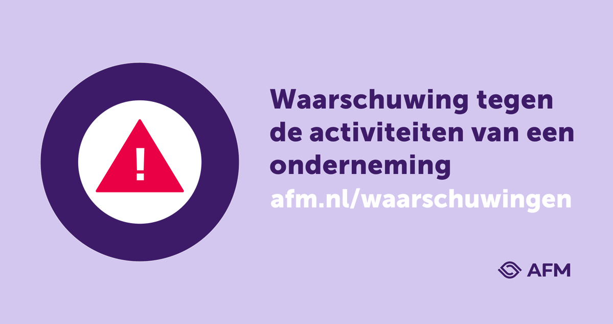 AutoriteitFM's tweet photo. ⚠️De AFM adviseert consumenten om niet in te gaan op aanbiedingen van: 

Talvurieks
Nalvurikenz
Welkrotivax
Blue Fire Consulting
Prominent Hold Global
IFC Investing 

Lees hier meer over #oplichting en onze waarschuwingen https://t.co/W0xoSKR7fz https://t.co/pagWd7666X