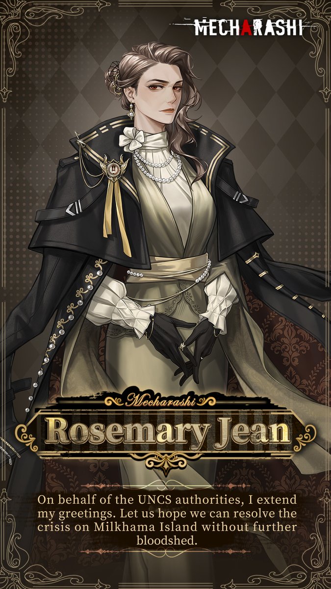 mecharashi's tweet photo. Pilot Preview: Rosemary Jean

The current Director of the GSA, Acting Viceroy of Milkhama, and the intelligence chief who knows everything.

Bonus Gift Code:
ROSEMARY
Grants Recruit Voucher x1, Transit Voucher x1
Validity: August 6th, 2026, 23:59:59 (UTC-7)

#Mecharashi #MechaGame #turnbased