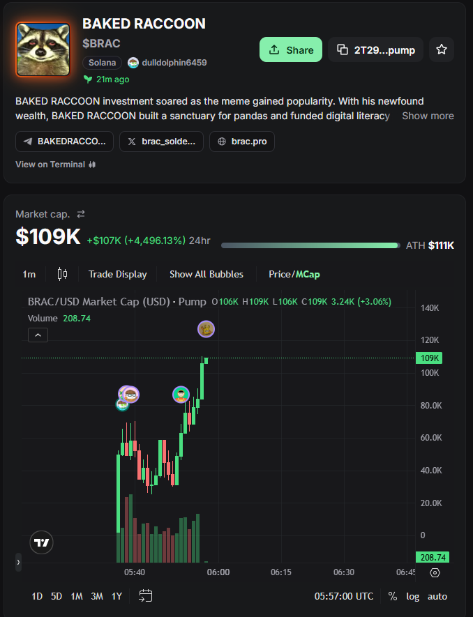brac_soldev's tweet photo. ca: 2T29BGgD6ekF3g2BnispLrjFfwenvCxAxZc1VtDrpump

$BRAC 

mc: 100k
ATH: 130k

#pumpfun #dexscreener #memcoin #memecoin https://t.co/dno0qfYVWk