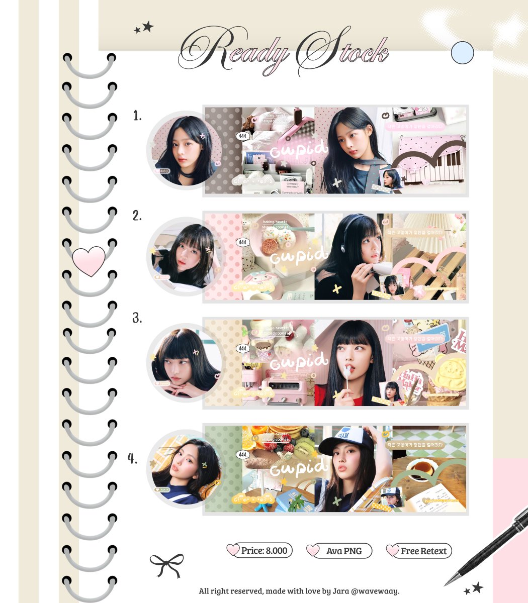 deobitnna's tweet photo. bantu repost yaa, timakasii. <3

hayii semua aku ada layout ready stock newjeans {minji, hanni, haerin, hyein} dibawah ini pricenya https://t.co/isE7jhmnsU free retext nick ya, bisa take langsung dm aku atau chat ke tele whatsapp aku ada di bio. 💐💓⭐
#bealanja https://t.co/vdySzVFN87