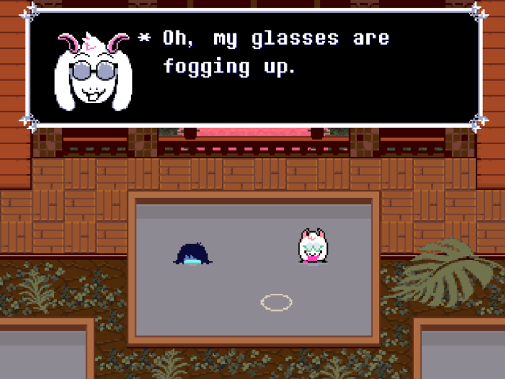 GreaterUserRed's tweet photo. Thank you Toby, much needed change. Now we can finally admire Ralsei's fogged glasses in their full glory. https://t.co/El36wvRQ4E