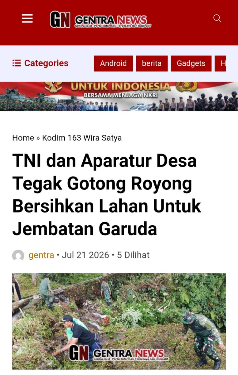 ai_hanif's tweet photo. Di mana ada TNI, di situ ada rakyat. Tempat ada warga, di tempat Nusantara tegar.
Berbuah Sinergi Nyata https://t.co/OzcOwd85qI