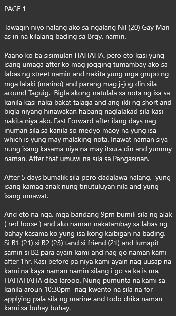 AlterOfan83223's tweet photo. Libreng Pulutan ang mga Kapitbahay na Marino

Pages 1-3
Sender: Nil

#ConfessionOfanAlter1017
#Marino #seamanpalautog #Seaman https://t.co/zDLJfVwUqF