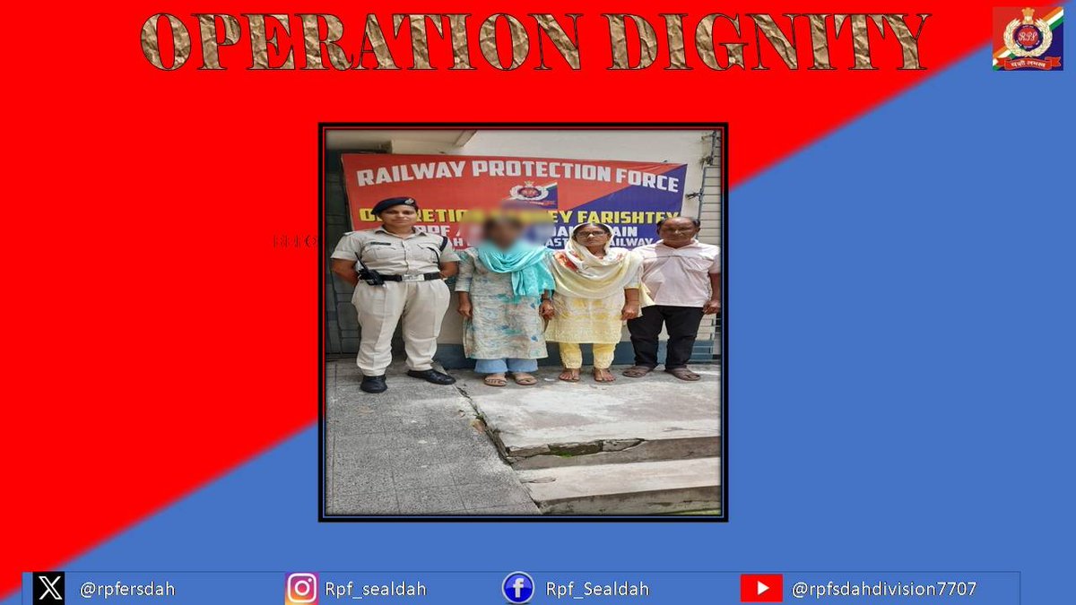 rpfersdah's tweet photo. On 21.07.2026, RPF Officials rescued 01 Female from Sealdah Railway Stations and handed over to her father .  #OperationNanheFarishte
@RPF_INDIA
@ErRpf
@rpfersdah https://t.co/YqncO4Wp5A