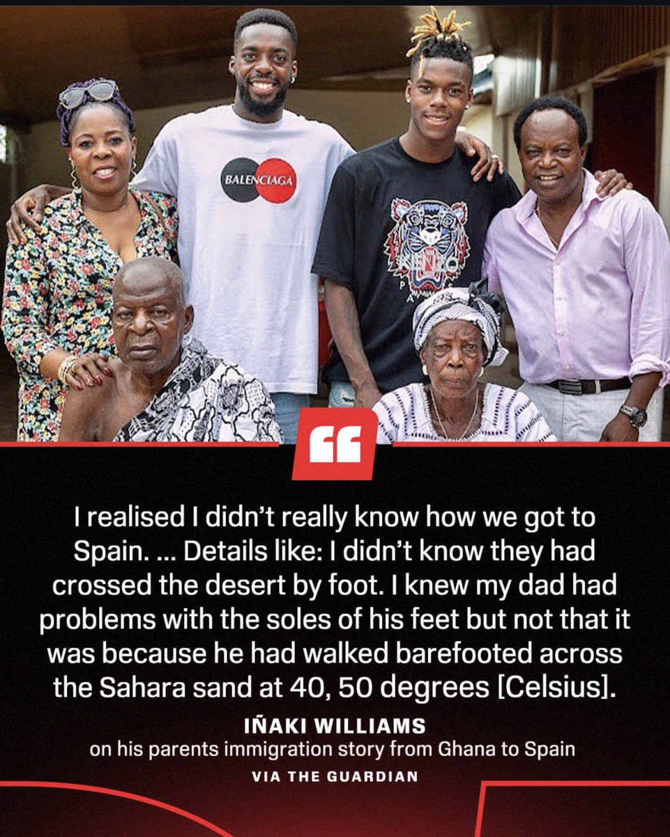 AOJ_AFRICA's tweet photo. Nico and Iñaki Williams' parents risked everything in search of a better future for their family.
Now, both sons are professional footballers and one is a World Cup champion ❤️ https://t.co/rjZbUDXVHq
