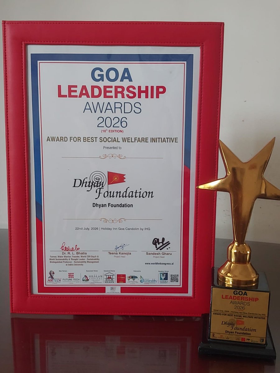 dhyanfoundation's tweet photo. @BJP4Goa @goacm @DrPramodPSawant @ArtofLiving Meanwhile, Dhyan Foundation Goa received this award today for its work in rehabilitating gauvansh across Goa. https://t.co/X2g2Hc0q3o