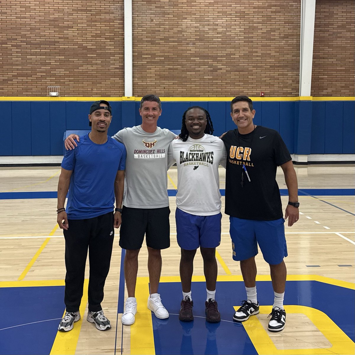 UCRMBB's tweet photo. Great having @CoachBeck1, @kendallgreen05, and Coach Austin McCollum at practice today. #GoHighlanders https://t.co/WWmq2Ph8al