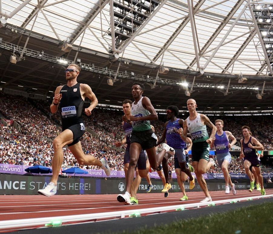 RunBlogRun's tweet photo. Josh Kerr's new Mile World Record! , by Stuart Weir, https://t.co/3YHHXvykI6 , By Stuart Weir, photos by Getty Images for British Athletics, #joshkerr, #project222, #brooksrunning, #dannymackey, #themile, #stuartweir, #Europeanathletic, #EmsleyCarrMile, #londonDL, #londonDiamondLeague,