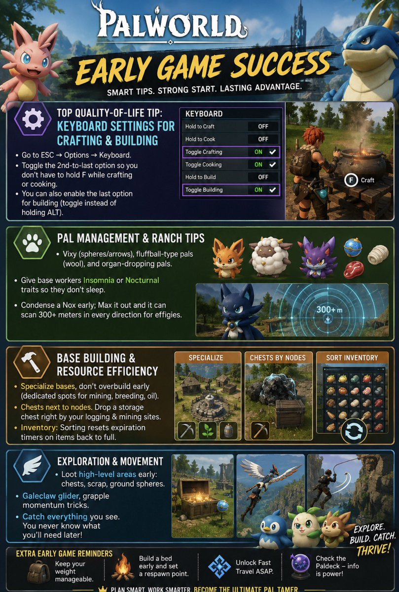 Cryptoguy777's tweet photo. Wow 500k 🤯 Blown away by Palworld community. 

My first impressions. While there is a guide, the game doesnt spoon feed you the optimal way to advance. Lean on those who have logged countless hours. The responses here have already saved me massive amounts of time. Have fun 🤙🏼 https://t.co/ji3OYVjxd0