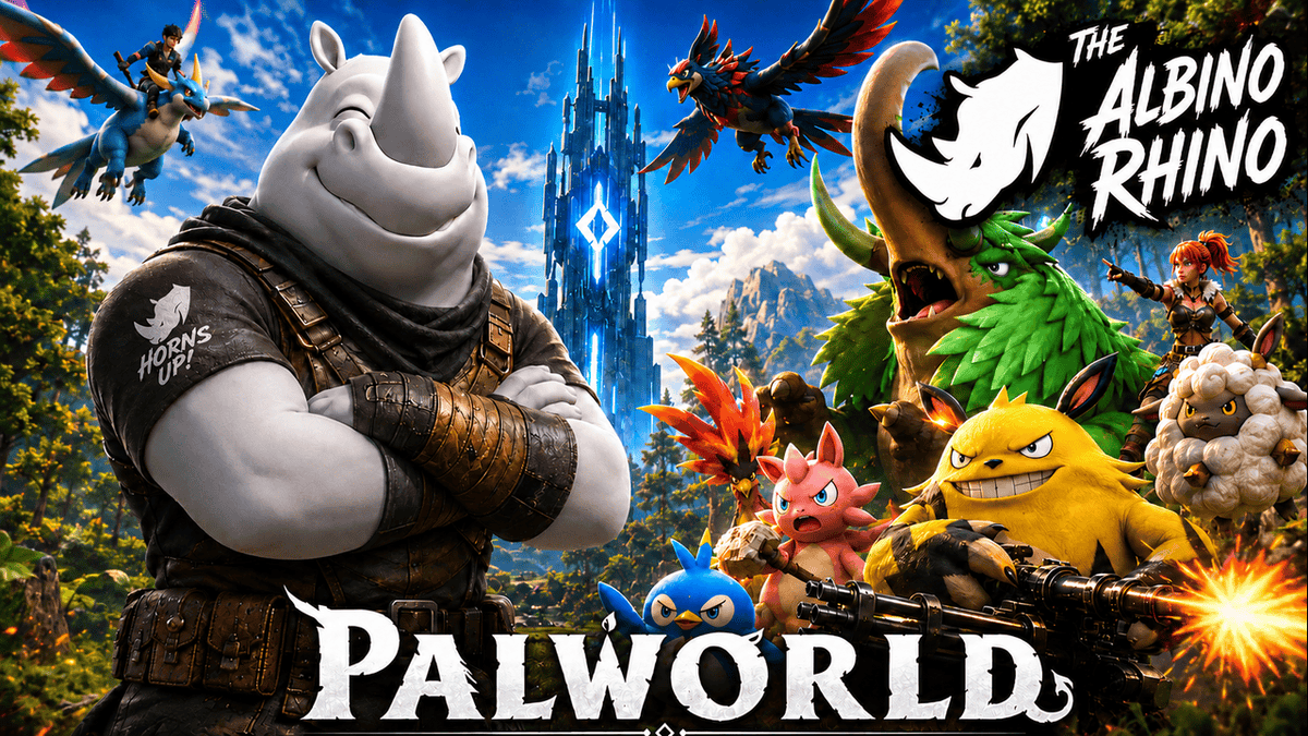 TheAlbinoRhin0's tweet photo. 🦏 HORNS UP! 🦏

🔥 Day 4 of Palworld! 🔥

🕙 Live Tonight | 10:00 PM – 2:00 AM CST
The grind continues! I gotta catch up to the crew.

🟣 Twitch: https://t.co/fsfUCpFyXA
🔴 YouTube: https://t.co/42oO3q6njX
🟢 Kick: https://t.co/N6qb8DZNse
#Palworld #Twitch #YouTube #Kick https://t.co/oYtTZF9ahm