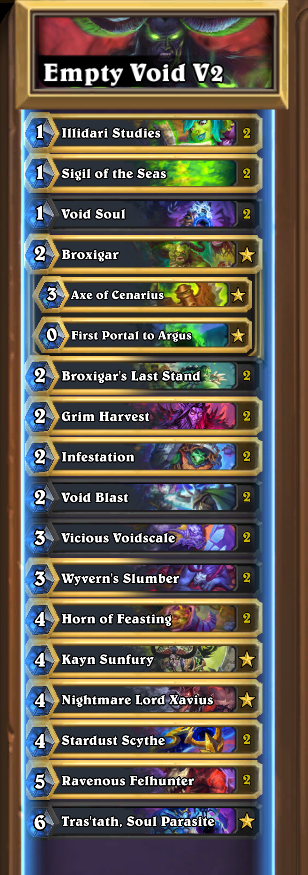 ClarkHELLSCREAM's tweet photo. DAY ONE PATCH for VIolet Hold! 31-16 testing new ideas!

20-5 Void DH - Easily the strongest buffs from the patch. Void DH is a REAL DECK NOW.

7-5 Control Handlock - Solid control gameplan. Win w/ big stats or big burst.

4-6 Egg DK - Only good deck for Sawbones. https://t.co/DV8ON3oNSI