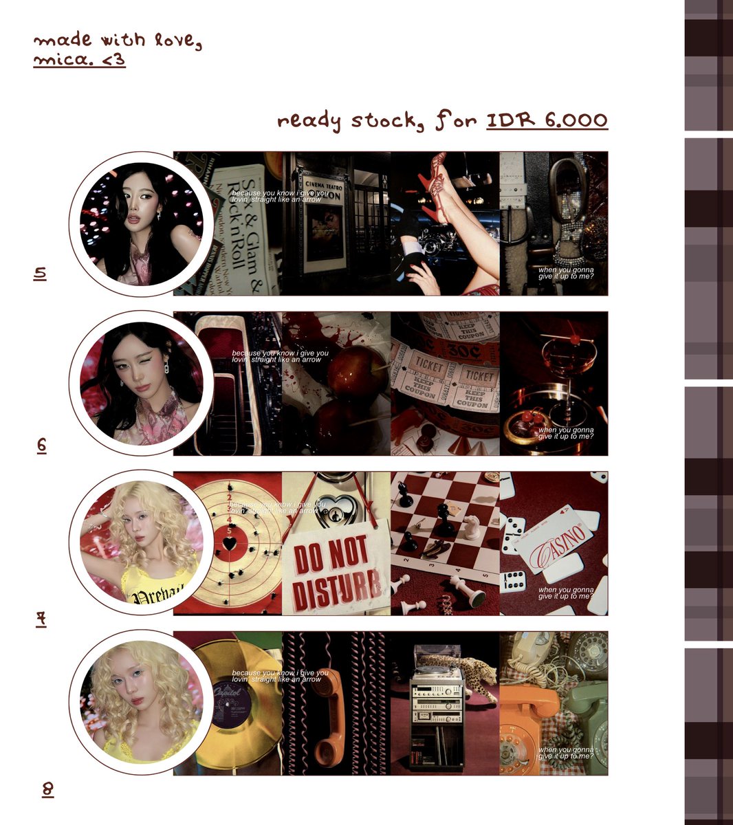 seraphicque's tweet photo. 💄 . . quick RTs would mean the world! thanks so much, lovers ♡ #bealanja

crafted layout for morning glow &amp; sleepy light vibes. featuring aespa’s karina, winter, giselle, and ningning 🍷🔖 feel free to send a DM or hit my telegram to claim yours ♡ https://t.co/TgR7ATuAhF