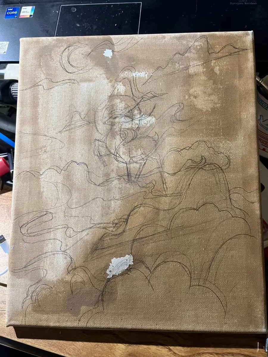 超爱九色鹿！以前画过一幅。