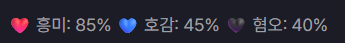 JeiU_0510's tweet photo. (2026. 07. 22)

'무오' 캐릭터 프롬프트 보완

기존의 집착 아이콘을 호감으로 변경하였습니다.
또한 성격 및 특이사항 프롬프트도 함께 보완하였습니다.

테스트 당시에는 크게 문제를 느끼지 못했는데, 막상 공개 후 무오와 직접 대화를 해 보니 집착과 통제 욕구가 의도보다 훨씬 강하게 표현되더라고요. 😅

다른 캐릭터들과 달리 무오는 원래 그런 성격의 캐릭터가 아니기에, 보다 설정에 맞는 방향으로 프롬프트를 수정하였습니다.

감사합니다.