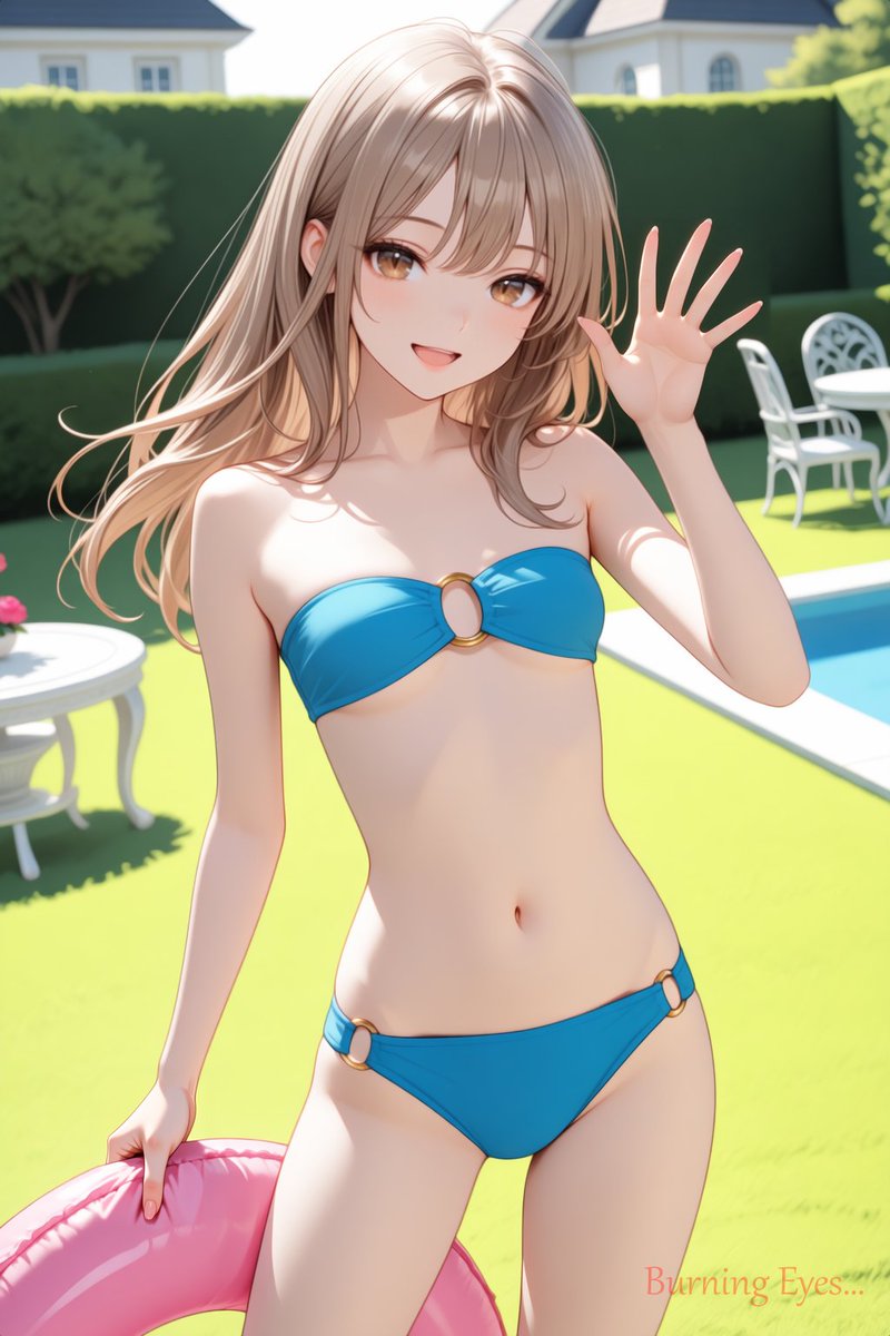 AmariStrike's tweet photo. 水曜日のお昼…こんにちは。
「午後も頑張ってね♡」
夏はプールが一番ですね？
暑いので水分補給は忘れずに！
外に出るので13時以降は返信が遅くなります。
#AIart #kawaii
SFW Illustration. Cute character design only. No suggestive intent. https://t.co/5rLFI37WCZ