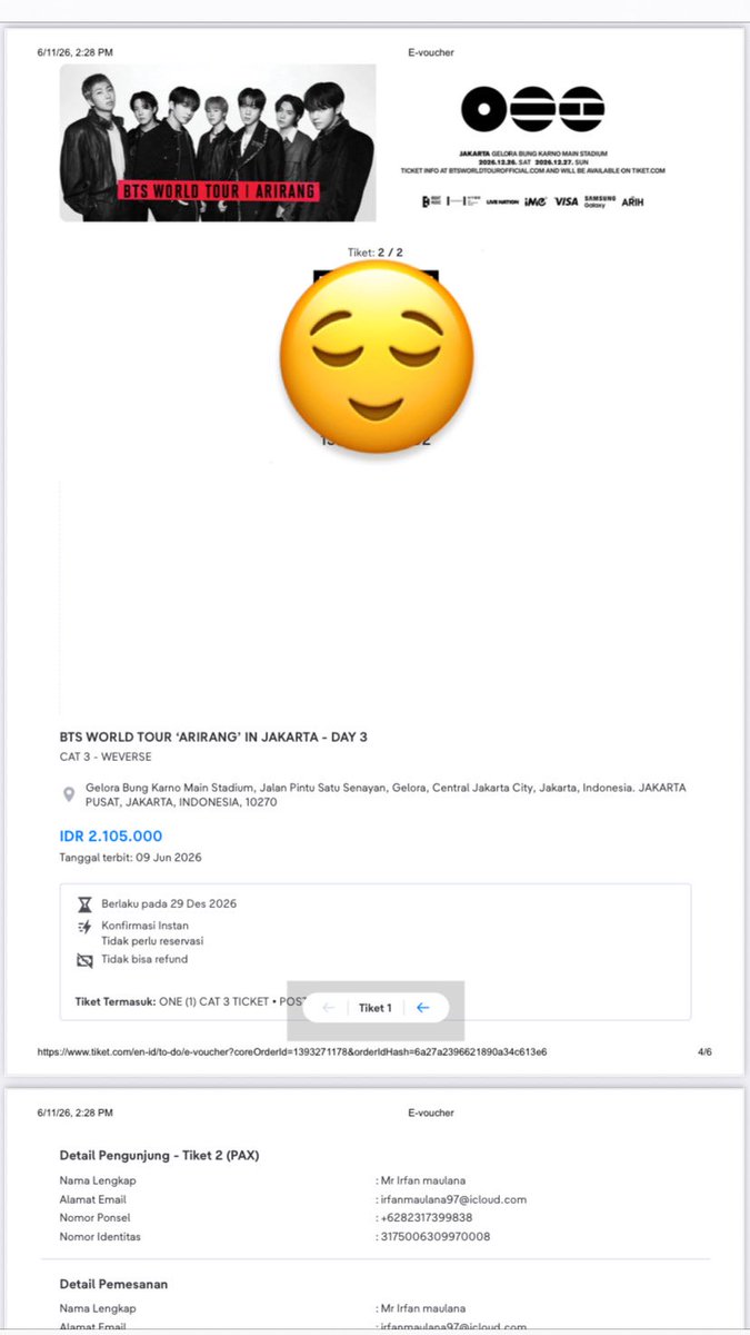gogumathv's tweet photo. PENIPUAN TIKET KONSER BTS ARIRANG JAKARTA 
#scammer #konserbts #arirang #wtstiketkonserbts 

Nama : Irfan maulana
Ig : https://t.co/HGLZSFsmmL
No.rek : BNI 1270526322 an Irfan maulana
No.hp : 0823-1739-9838 
Alamat : Jl . Ir. H. Juanda, Cianjur, 43211 no. 67 dekat masjid kubro https://t.co/Q5r2YyMIWu
