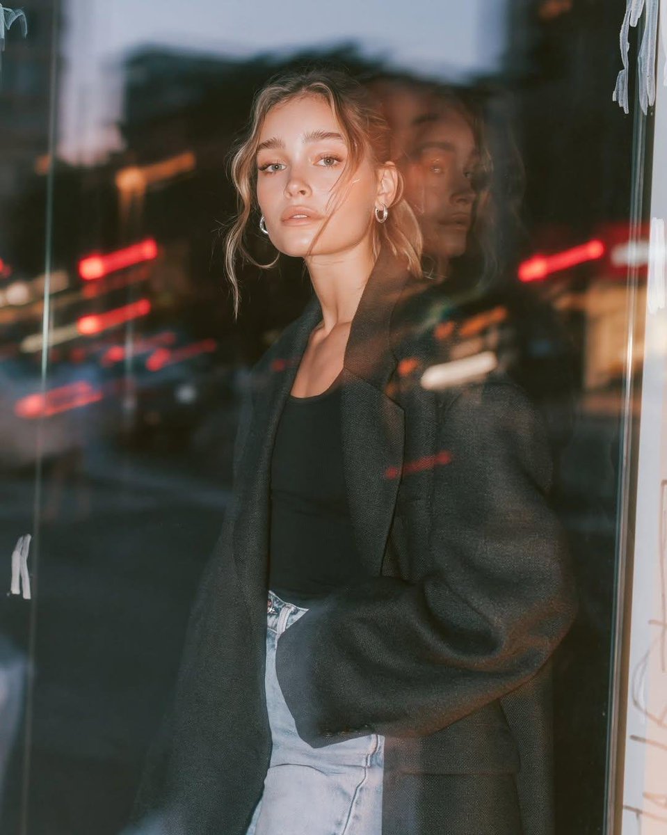 Cinematic Glass Reflection Portrait