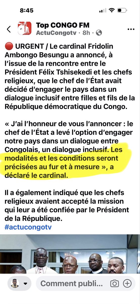 henryasobo1's tweet photo. @pmgalance Mensonge, la CENCO les a communiqué les conditions poser posées par Félix. https://t.co/K30VRZV5CQ