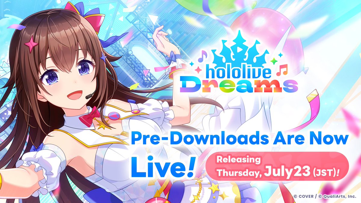 holo_dreams_en's tweet photo. /／
#holodoriLaunchTomorrow
Pre-Download Starts Now📣
\＼

holodori launches tomorrow, July 23 (Thu) (JST)!✨
Tap the image and pre-download the game now🏰🎶

We can't wait to see you at launch!!

#holodori