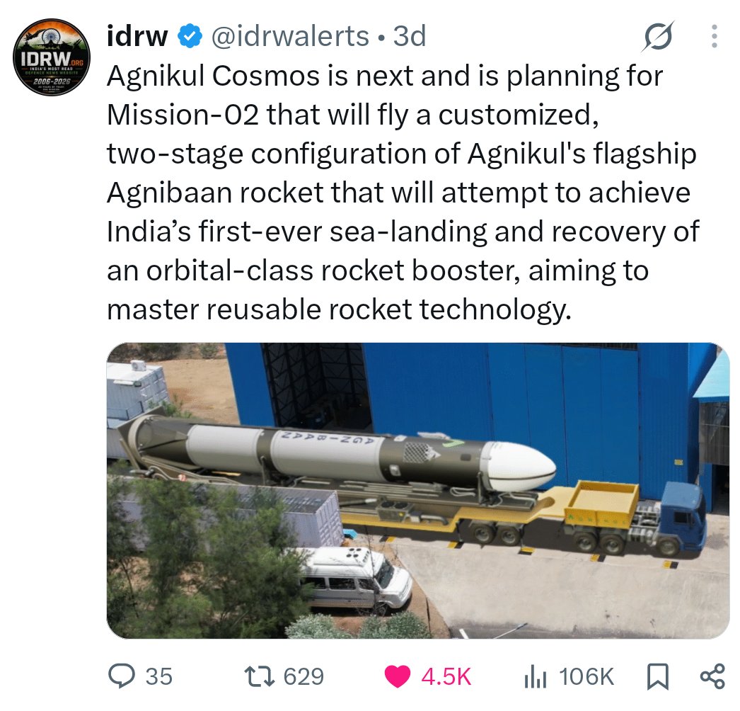 VKrishna_V's tweet photo. Some Space-y news &amp; reusable arena https://t.co/So2vZfA8kt