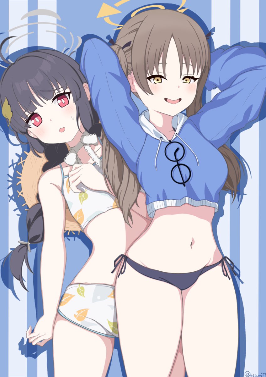uesama717's tweet photo. モエ&amp;ミユ
2人の水着姿も良き…！

#ブルアカ
#BlueArchive https://t.co/CaalLkTsVn