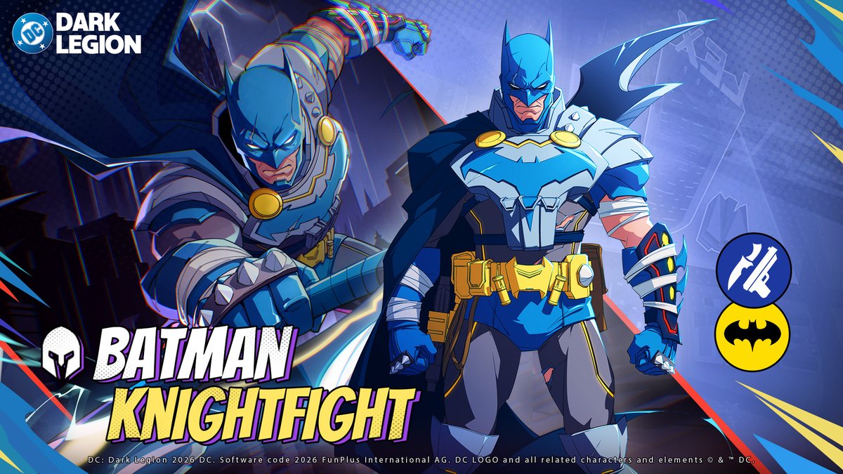 DCDarkLegion's tweet photo. 🦇 Batman Knightfight Enters DC: Dark Legion 🦇

Trapped in the trials of the future, he faces his legacy and refuses to break.

With devastating sweeps of his Bat-blade, he crushes everything in his path. Miss your chance to bring him down, and his blade immediately swings again. 💥

When his strength fades, his true resolve awakens.