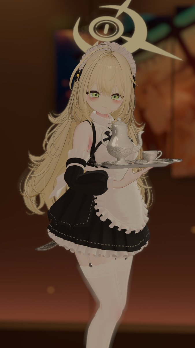 Crowne0v0's tweet photo. 今日はメイドです～

#kaguya3D https://t.co/qnAqK7M1Gk