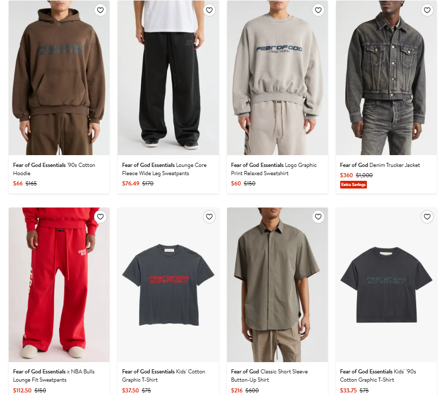 solefed's tweet photo. Ad: Styles added ⚡️ Fear of God Essentials on sale via Nordstrom

> https://t.co/sLeZZlhLQK https://t.co/ytXJmD0ytt