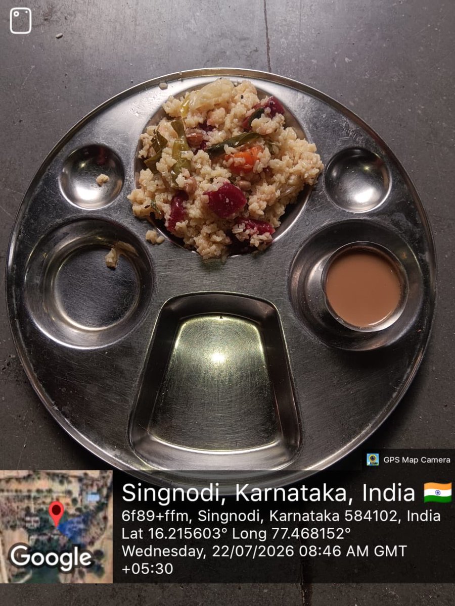 MDRSSinganodiSC's tweet photo. #SocialWelfare_Karnataka 
#SocialAudit_SWDMeals 
Morning breakfast https://t.co/WfW7JoccGm