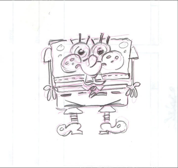ArtofSpongeBob2's tweet photo. A drawing by Stephen Hillenburg for "SpongeGuard on Duty." https://t.co/xg6jkbgeaC