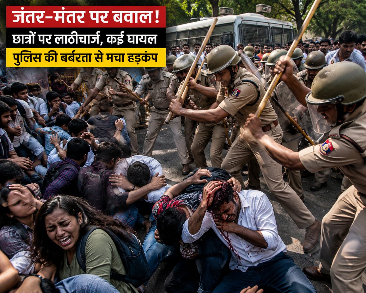 BreakDeepanshu's tweet photo. 🚨 जंतर-मंतर प्रदर्शन पर सियासत गरम!

आम आदमी पार्टी ने जंतर-मंतर पर छात्रों के प्रदर्शन के दौरान हुई पुलिस कार्रवाई को लेकर केंद्र सरकार पर तीखा हमला बोला।

AAP ने आरोप लगाया कि छात्रों के साथ सख्ती बरती गई और उनकी आवाज़ दबाने की कोशिश की गई। पार्टी ने इस कार्रवाई की तुलना जलियांवाला बाग की घटना से करते हुए सरकार से जवाब मांगा।

उधर, इस पूरे मामले पर राजनीतिक बयानबाज़ी तेज़ हो गई है। अब सभी की नज़र सरकार की प्रतिक्रिया और मामले की आगे की कार्रवाई पर है।

#JantarMantar #StudentsProtest #AAP #BreakingNews #India