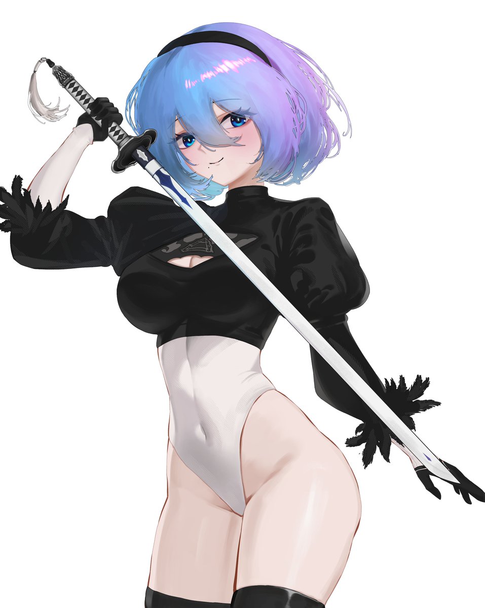 LIMe_0811's tweet photo. #コスプレ #2B #差分  #VTuber  #ハイレグ https://t.co/AoYQ65V4Tr