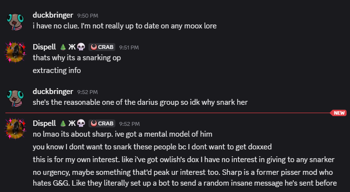 dancantstream's tweet photo. Latest happenings from members of JSTLK's snark discord: Doxing family members and more ops! https://t.co/2Z6LHBSNhz