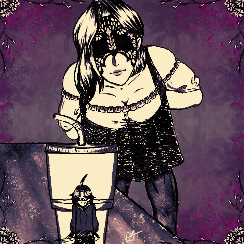 Derpdyderp1's tweet photo. I think Mistress Aero knows he's hiding behind the cup but is enjoying the anxiety she's giving the little guy.

FanArt for : @AeroUnhinged https://t.co/HUyWSUPFn0