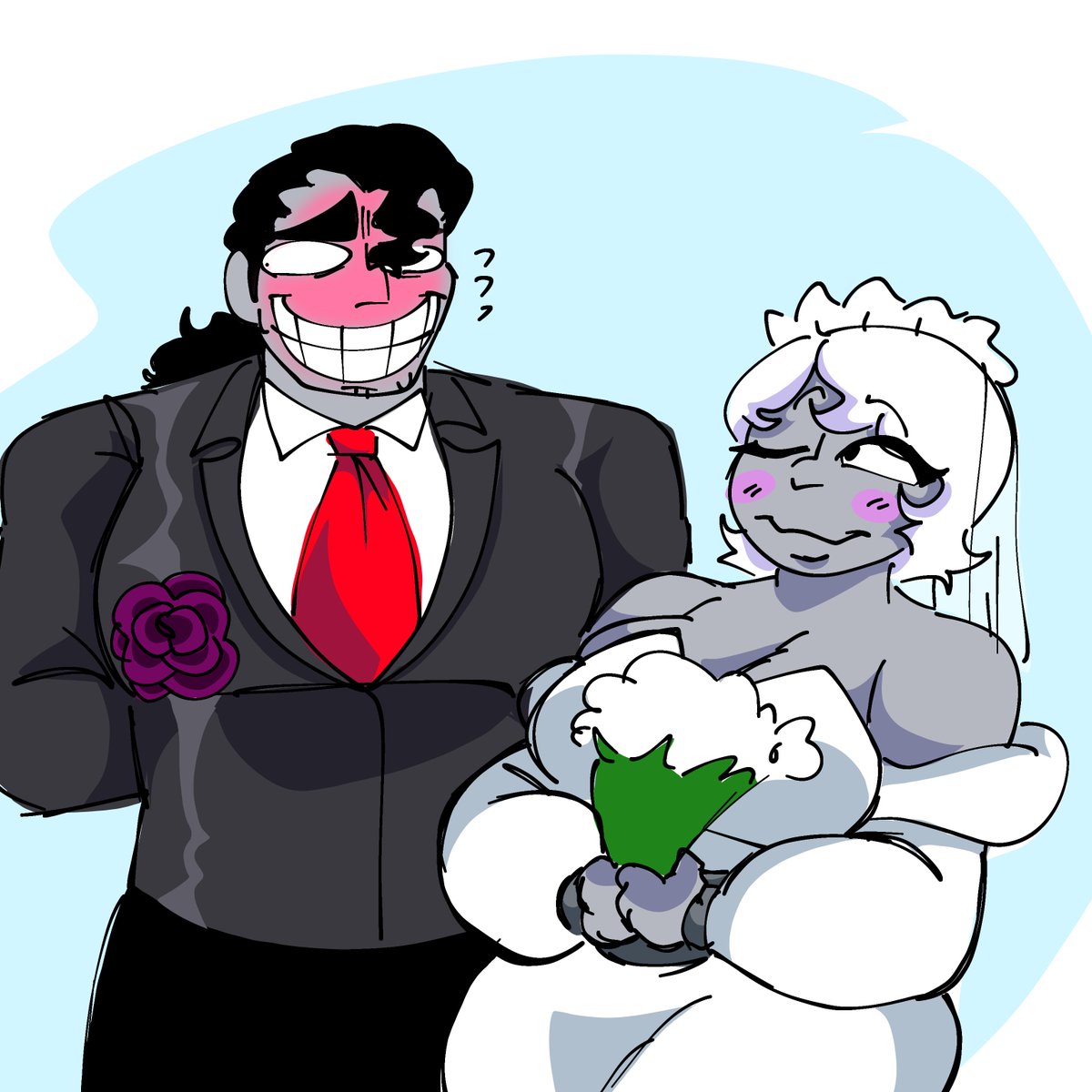 urlocalmadelyn's tweet photo. Mark and his wife on their wedding day 

Too bad she's gone now :/ 
#Ttte #tttehumanized https://t.co/tj78Opjq7K