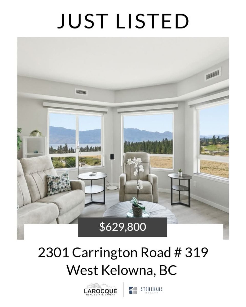 DaveLarock3's tweet photo. 🏡 Just Listed in West Kelowna!
MLS# 10395199
2 bed + den, 2 bath corner unit with 1,352 sq. ft., 2 private balconies, stunning lake &amp; mountain views. Smart home features.

DM me for details or to book a showing!

Listed by me! Dave Larocque - Stonehaus Realty
778-773-0998 https://t.co/oxbri5LhwP