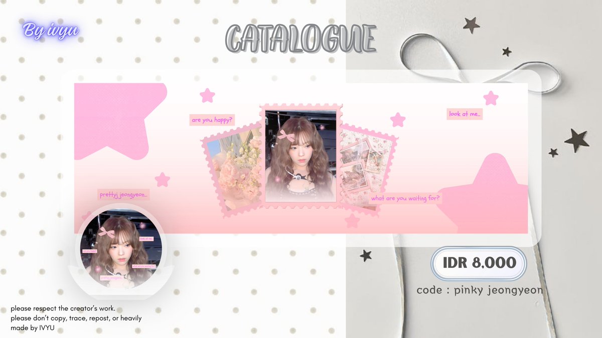 Milkyhyun_'s tweet photo. help repost, thank you!!

hai hai!! ivyu bawa 6 layout ready stock rei, gaeul, momo, jeongyeon, keonho dan juhoon🤍 udah free retext :) 

kalau ada yang mau jemput/tanya tanya dulu, langsung dm aku aja yaaa! timaacii~

#bealanja https://t.co/TqIAb8xVVm