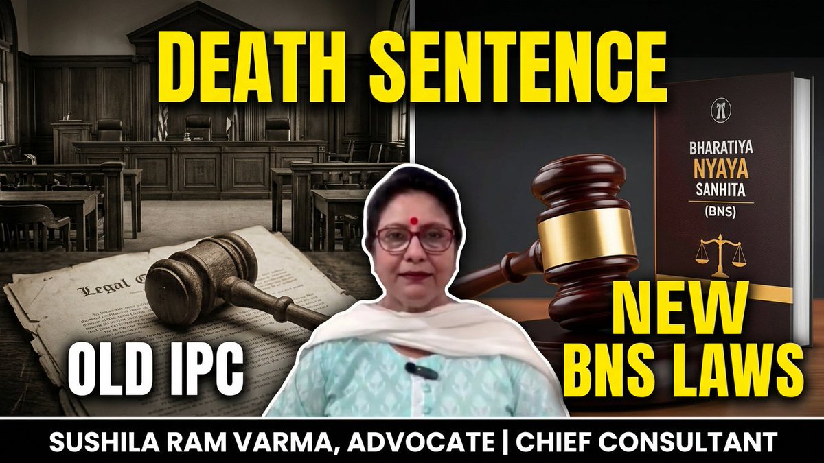 IndianAllied's tweet photo. Death Sentence Explained ⚖️ | Legal Meaning &amp; Rights in India |Advocate Sushila Ram Varma https://t.co/zAegNp4DKL