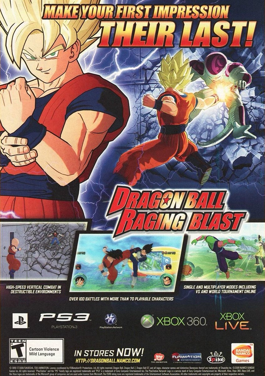 RPM_PlayStation's tweet photo. Dragon Ball: Raging Blast ad (2009) https://t.co/wl6ePXYuNd