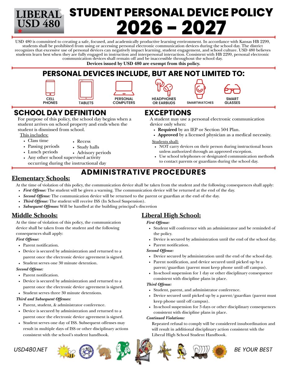 USD480's tweet photo. 2026-2027 USD 480 Student Personal Device Policy https://t.co/MIuqXgTpDq